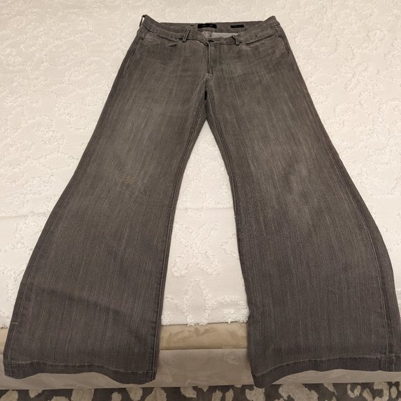 Gray Wide Leg Jeans - Picture 1 of 6